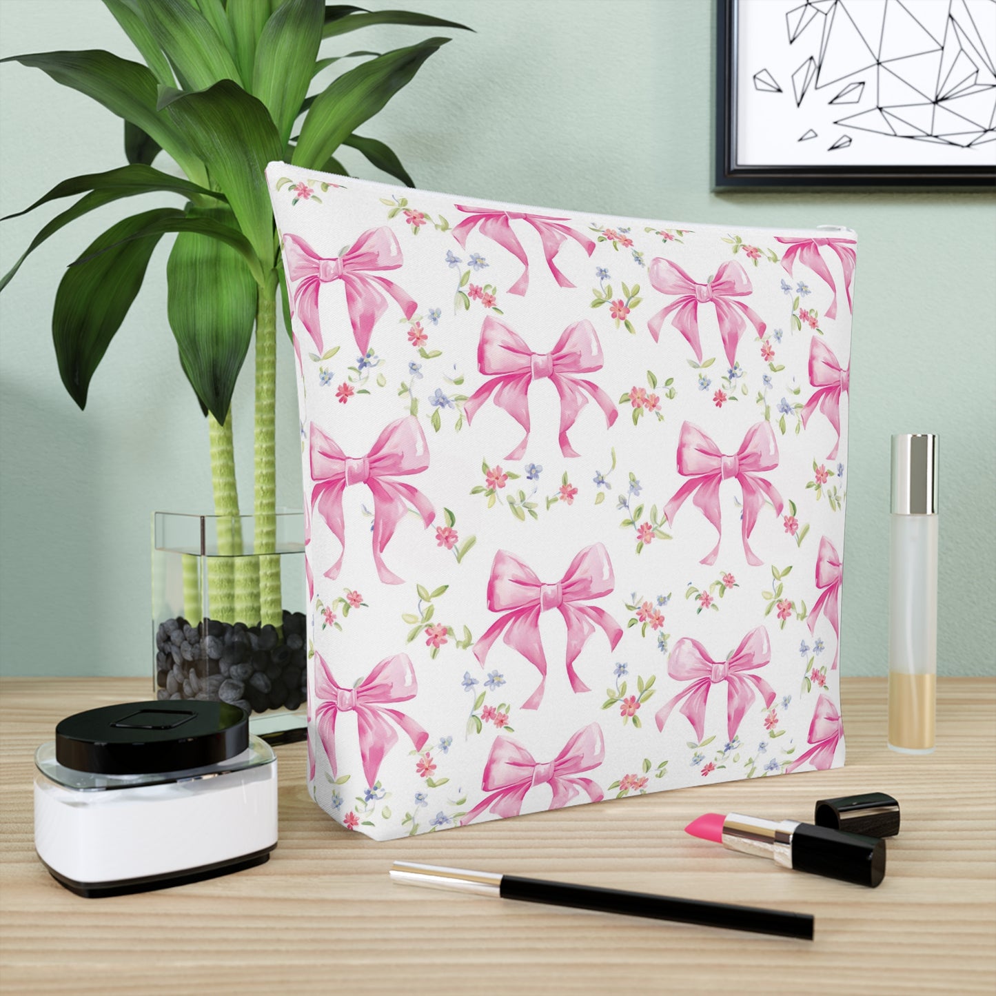 LP Pink Bow - Cotton Cosmetic Bag